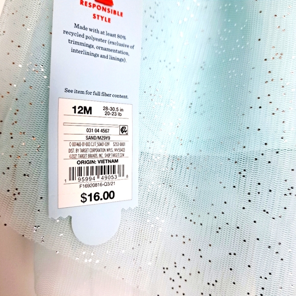 Cat and Jack Toddler Sparkle Tutu Unicorn Long Sleeve Dress Sz 12M - Picture 7 of 8